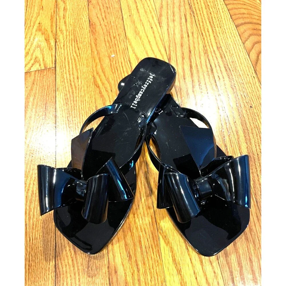 Jeffrey Campbell Sugary Black Flip Flop Jellies Sz 9
